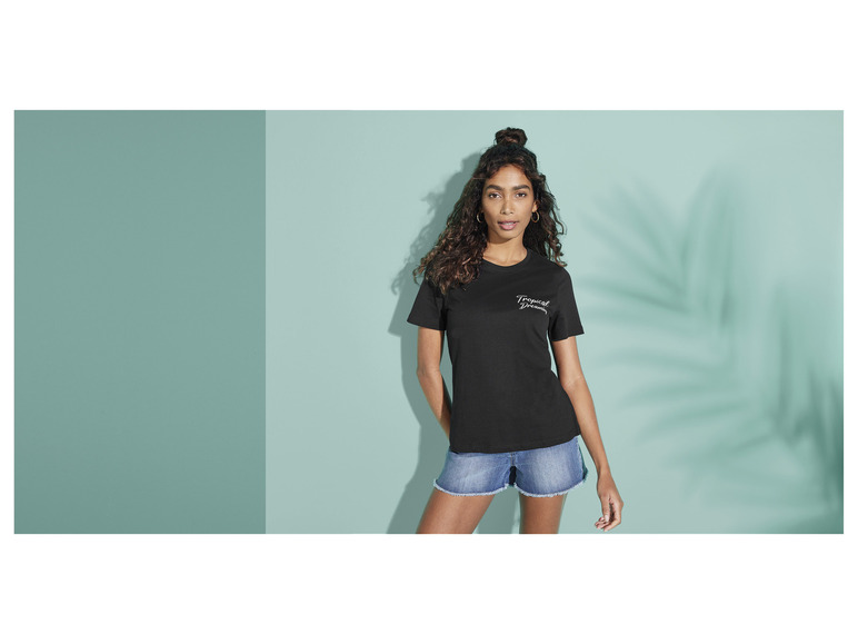 esmara® Damen T-Shirt, tailliert geschnitten, mit Print Exklusive Angebote