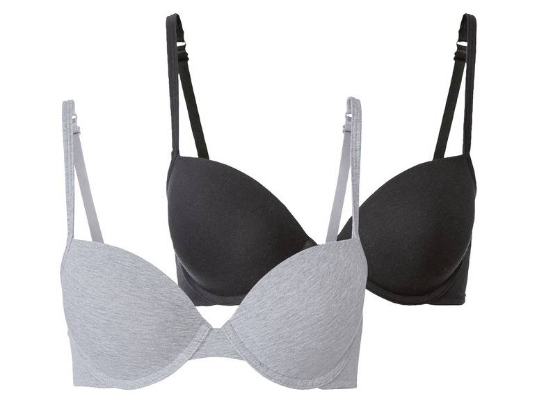 esmara® Damen Bügel BH, 2 Stück, mit hohem Baumwollanteil Saisonale Angebote
