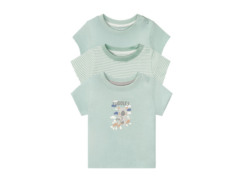 lupilu® Baby T-Shirt, 3 Stück, mit Bio-Baumwolle Nur für heute