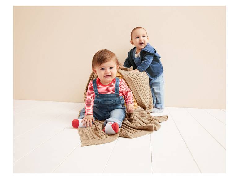 lupilu® Baby Latzhose Sweatdenim, mit Bio-Baumwolle Rabatte dieses Monats