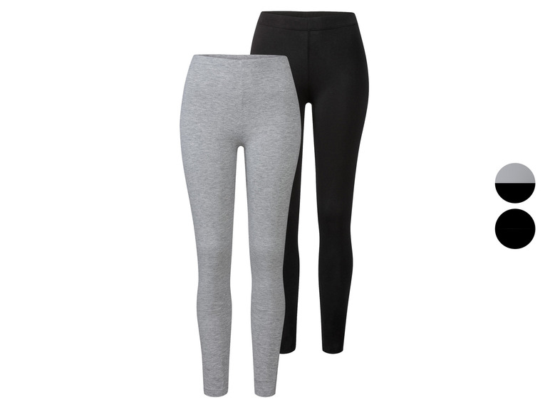 esmara® Damen Leggings, 2 Stück, normale Leibhöhe Versandkostenfrei