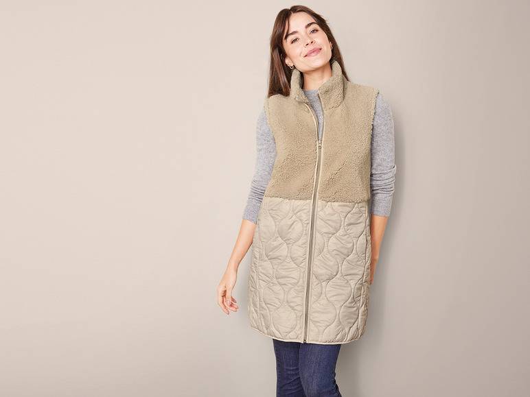 esmara® Damen Longweste aus Plüsch- und Steppstoff Begrenztes Angebot