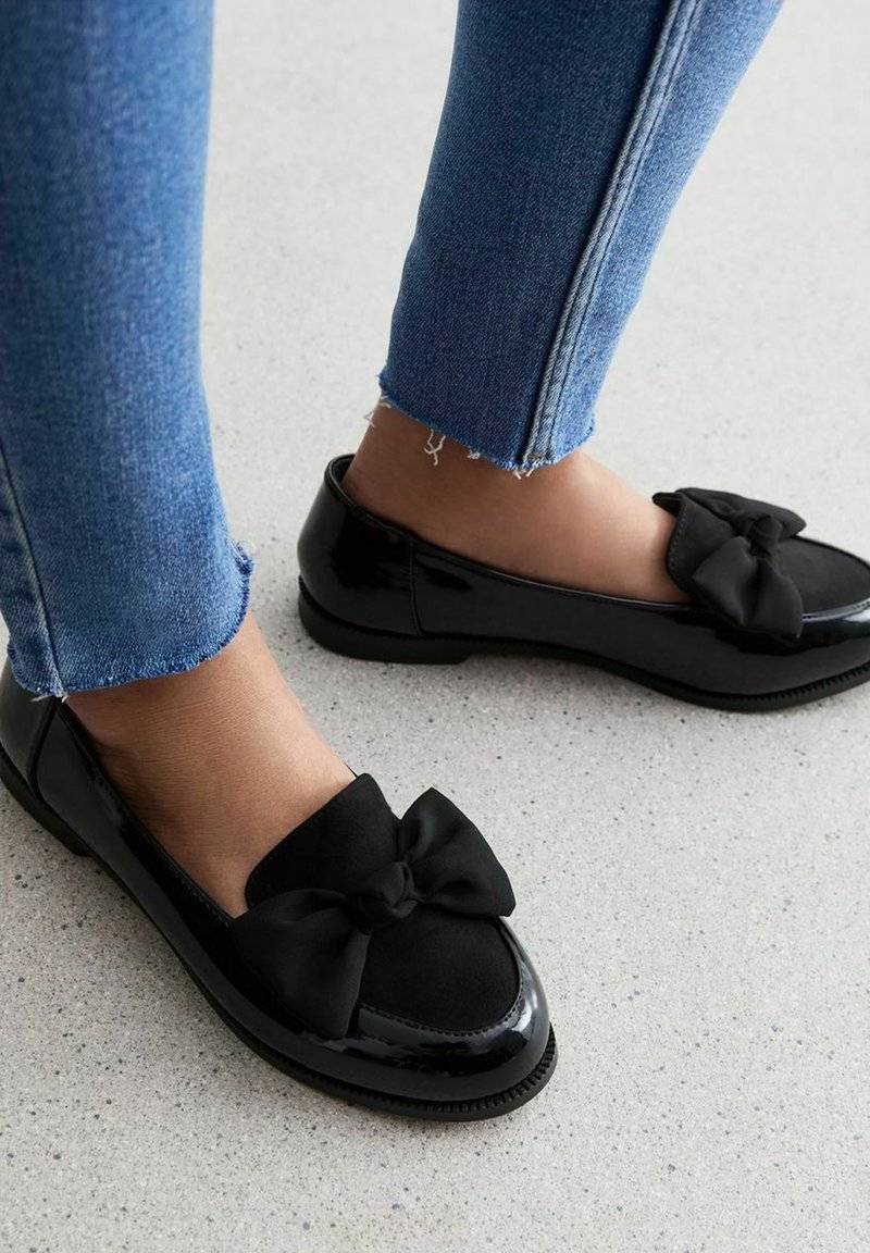 New Look Wide Fit New Look Wide Fit COMFORT WIDE FIT BOW FRONT - Slip-ons - black