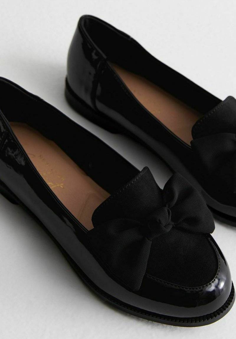 New Look Wide Fit New Look Wide Fit COMFORT WIDE FIT BOW FRONT - Slip-ons - black Schlussverkauf