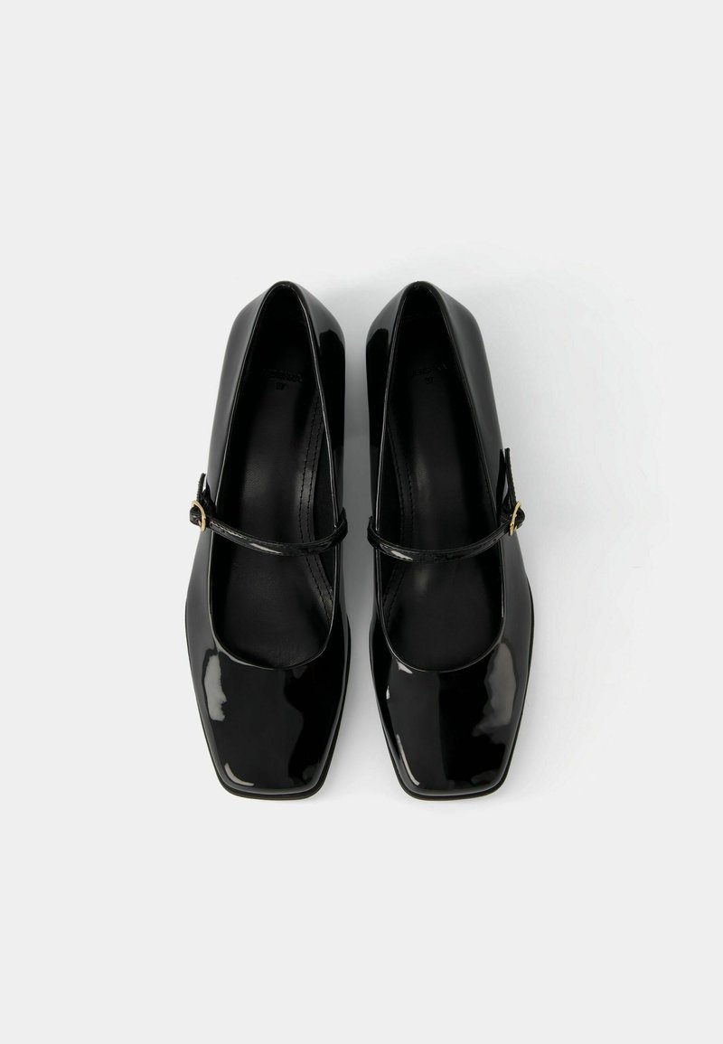 Bershka Bershka BLOCK-HEEL MARY JANES - Ankle strap ballet pumps - black Online