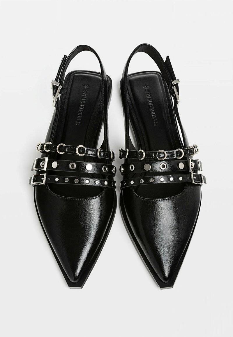 Stradivarius Stradivarius Slingback ballet pumps - black Lagerräumung