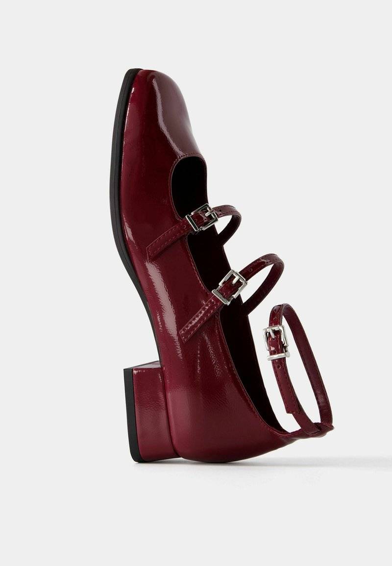 Bershka Bershka MARY JANES - Ankle strap ballet pumps - dark red Angebote
