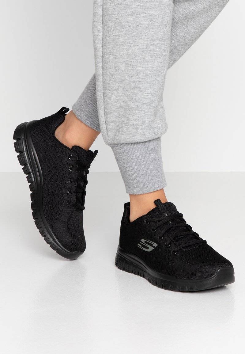 Skechers Wide Fit Skechers Wide Fit GRACEFUL - Trainers - black
