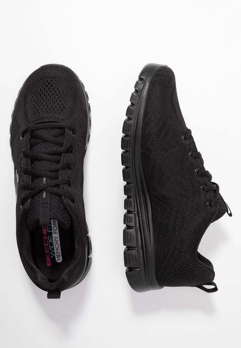 Skechers Wide Fit Skechers Wide Fit GRACEFUL - Trainers - black Günstiger Verkauf