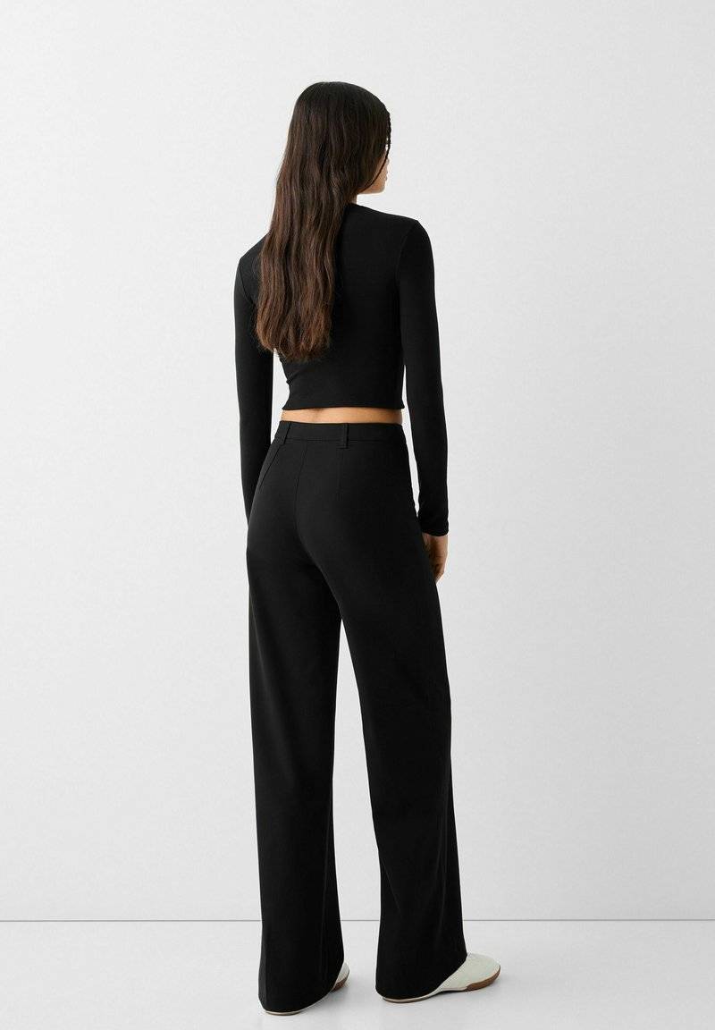 Bershka Bershka WIDE TAILORED - Trousers - black Angebote