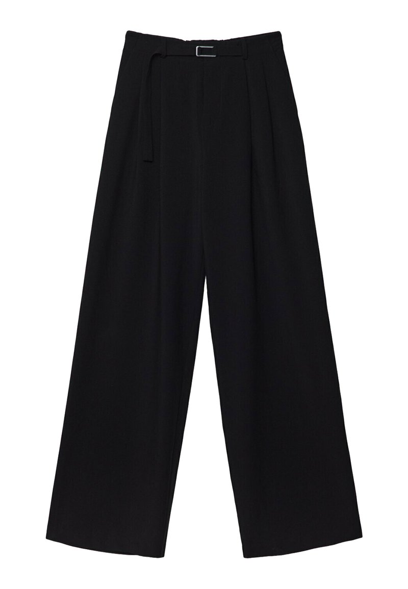 Stradivarius Stradivarius WITH BUCKLE DETAIL - Trousers - black Hotsell