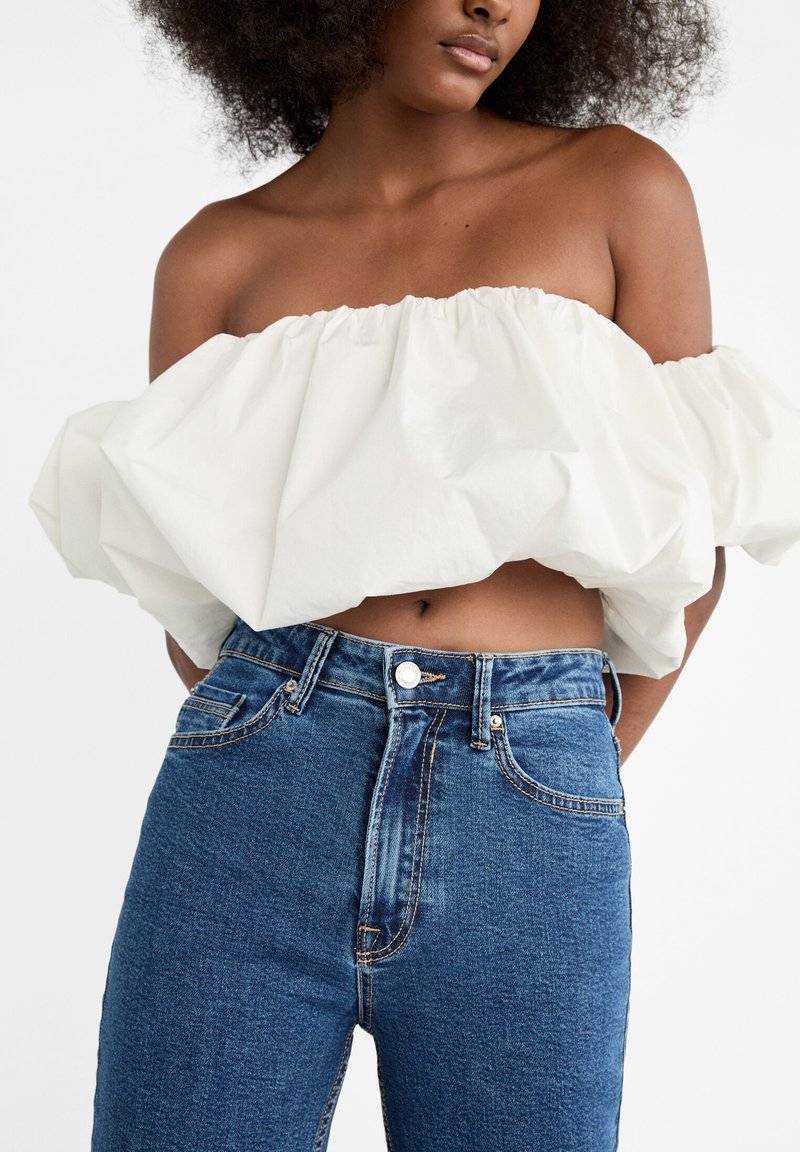 Stradivarius Stradivarius MOM - Relaxed fit jeans - raw denim im Angebot