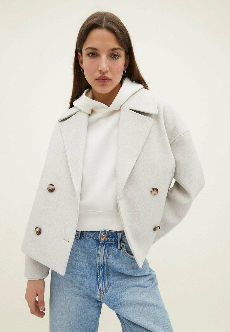 Stradivarius Stradivarius SOFT WRAP - Blazer - stone Günstiger Verkauf