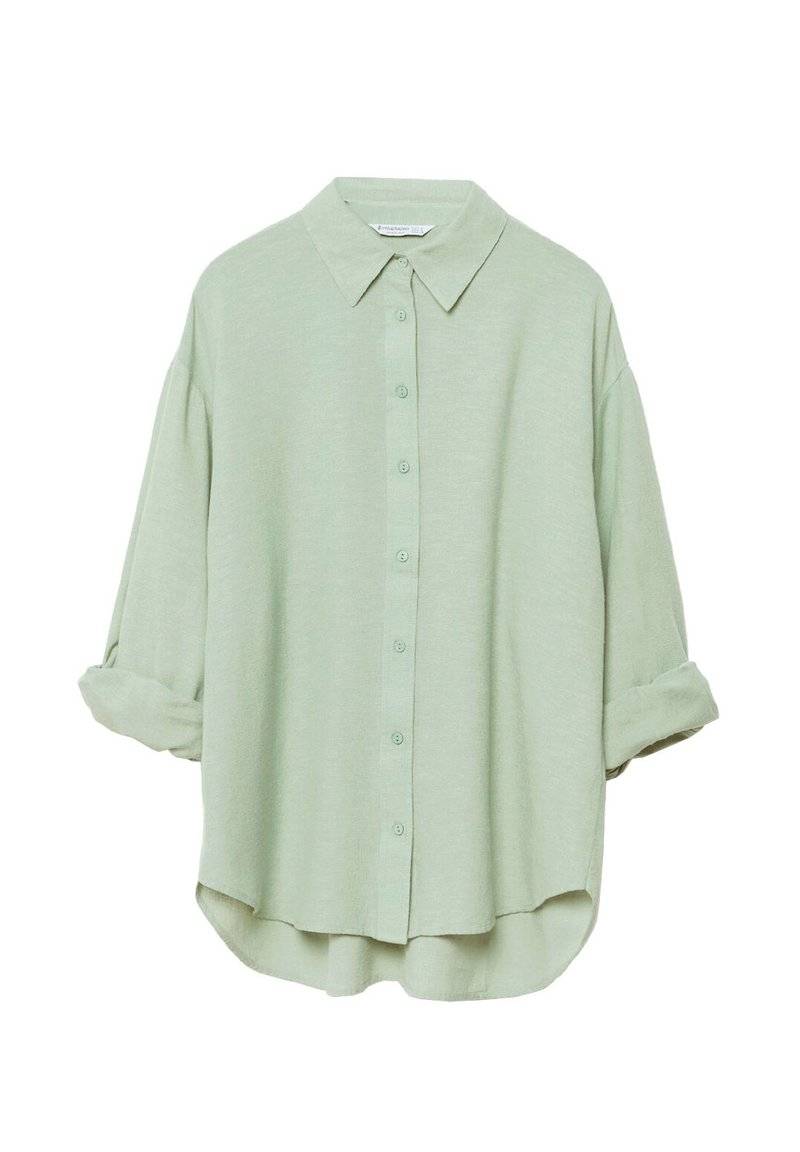 Stradivarius Stradivarius RUSTIKALES DAILY - Button-down blouse - khaki Outlet