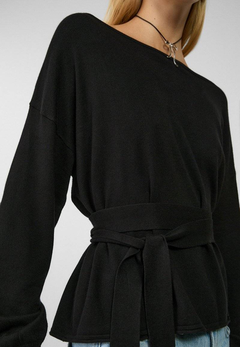 Stradivarius Stradivarius BOAT NECK - Jumper - black im Angebot