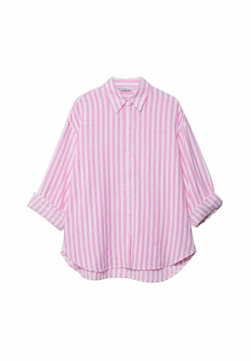 Stradivarius Stradivarius STRIPED - Button-down blouse - light pink Günstiger Verkauf