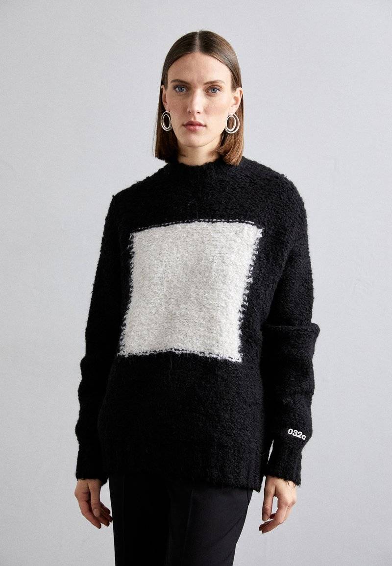 032c 032c GROUNDFORM SQUARE SHAG - Jumper - black