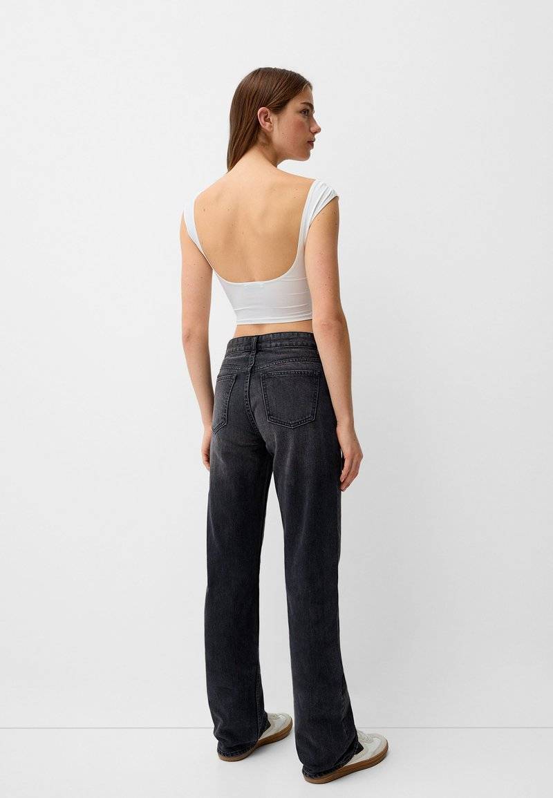 Bershka Bershka Straight leg jeans - dark grey Hotsell