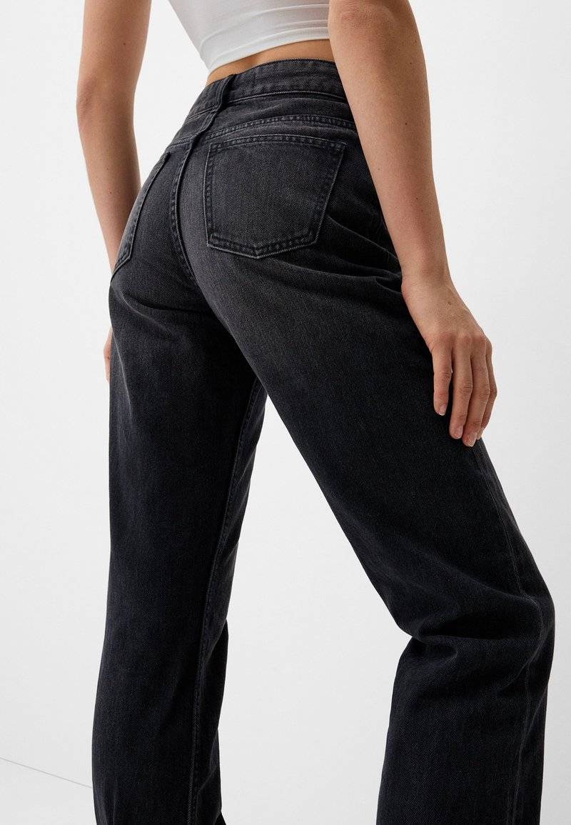 Bershka Bershka Straight leg jeans - dark grey Hotsell