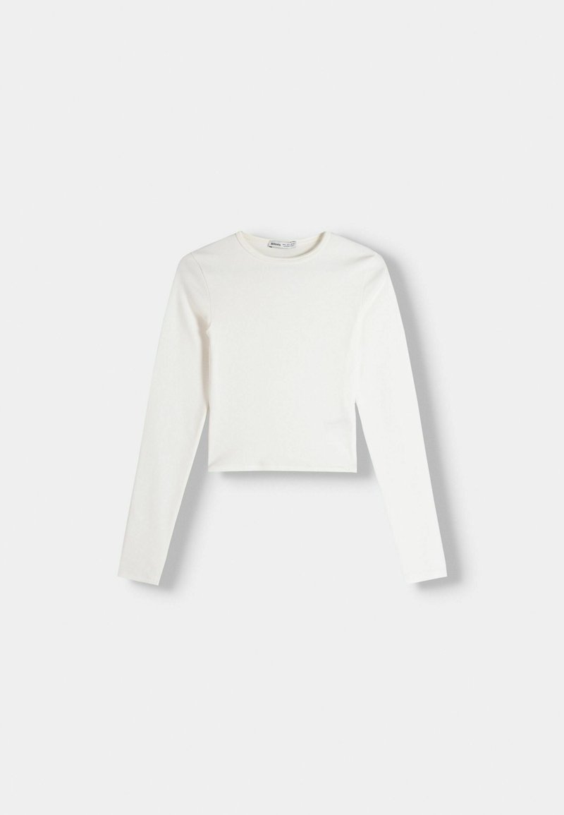Bershka Bershka LONG SLEEVE - Long sleeved top - white Blitzverkäufe