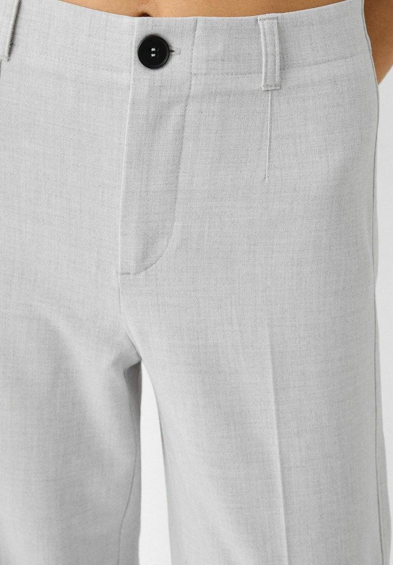 Bershka Bershka WIDE TAILORED - Trousers - mottled grey Auslauf