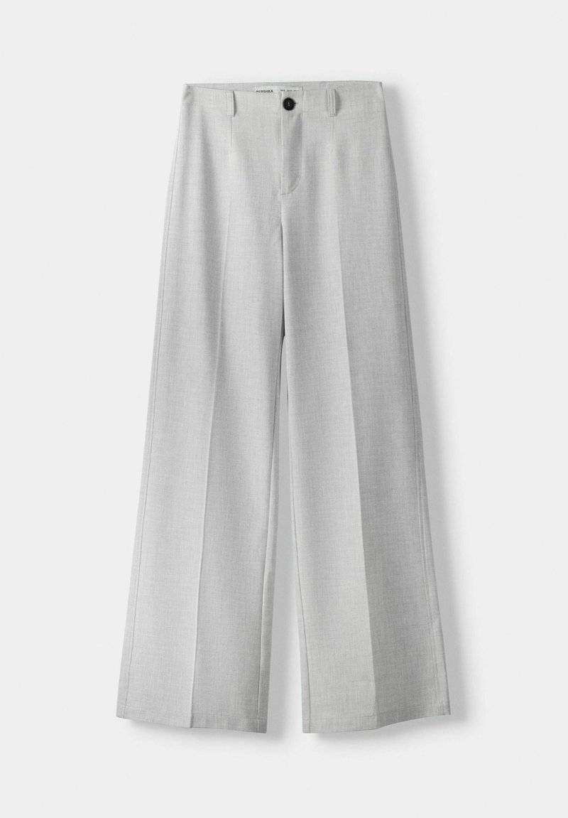 Bershka Bershka WIDE TAILORED - Trousers - mottled grey Auslauf