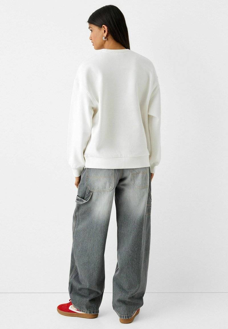 Bershka Bershka Sweatshirt - white Verkauf