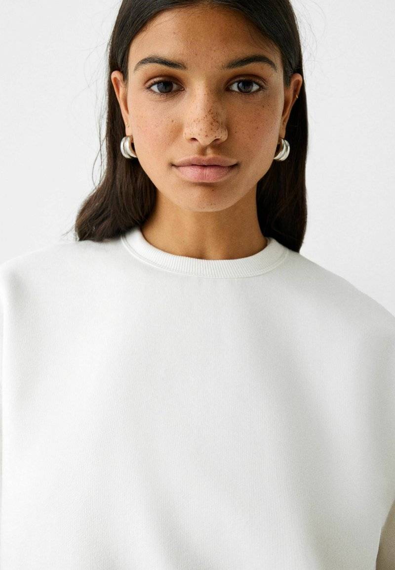 Bershka Bershka Sweatshirt - white Verkauf