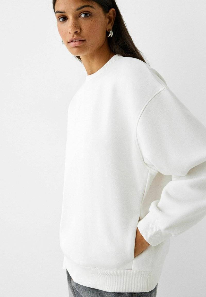 Bershka Bershka Sweatshirt - white Verkauf