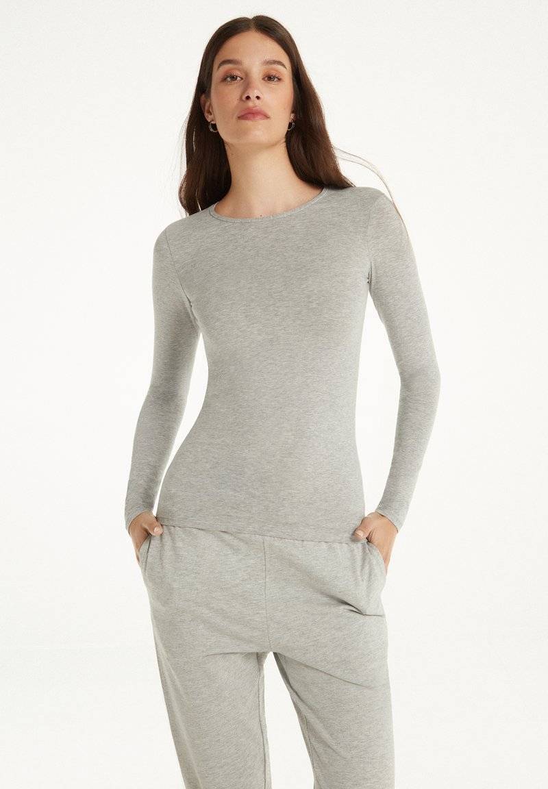 Tezenis Tezenis STRETCH ROUND-NECK - Long sleeved top - grigio melange chiar Hotsell