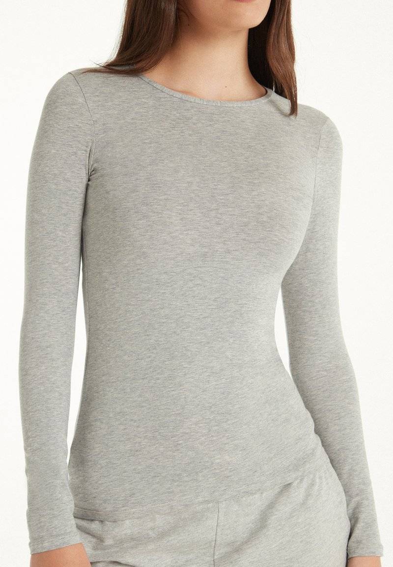 Tezenis Tezenis STRETCH ROUND-NECK - Long sleeved top - grigio melange chiar Hotsell