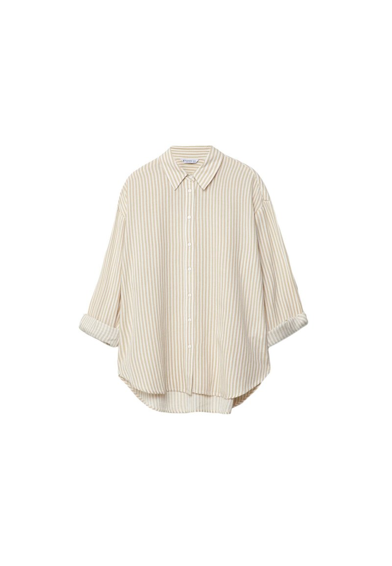 Stradivarius Stradivarius STRIPED - Button-down blouse - stone im Angebot