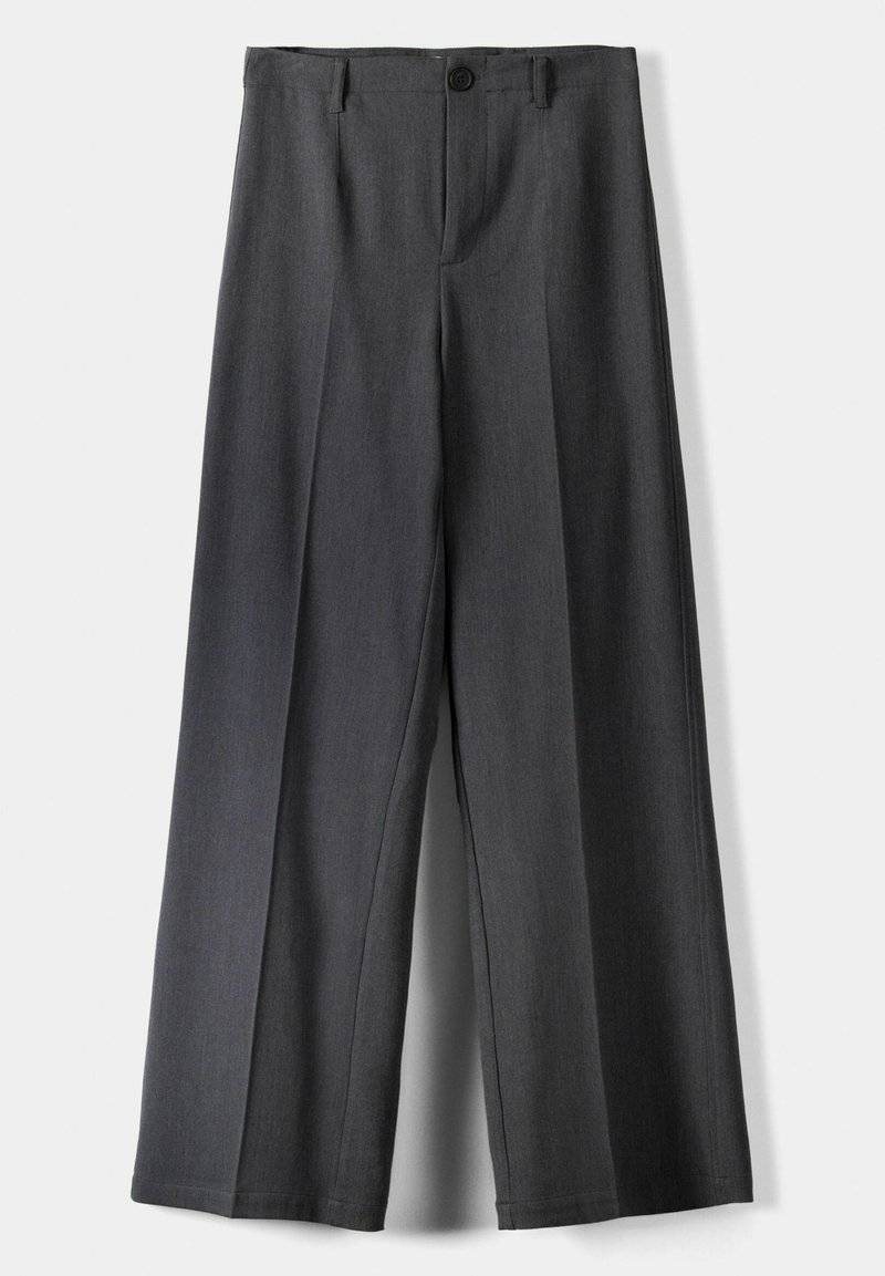 Bershka Bershka WIDE TAILORED - Trousers - mottled dark grey Günstiger Verkauf