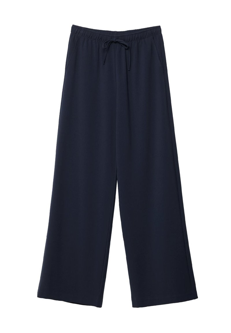 Stradivarius Stradivarius LONG FLOWING - Trousers - mottled dark blue Meist gekauft