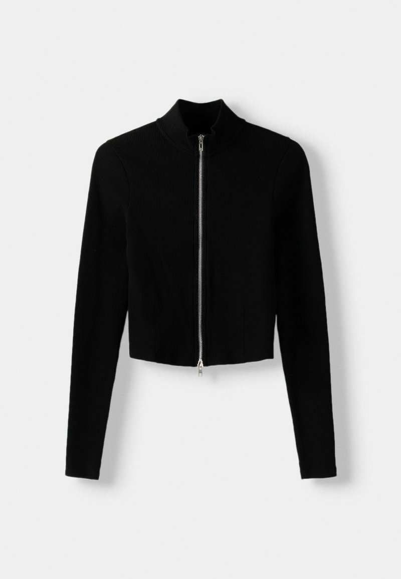 Bershka Bershka LONG SLEEVE - Cardigan - black Outlet