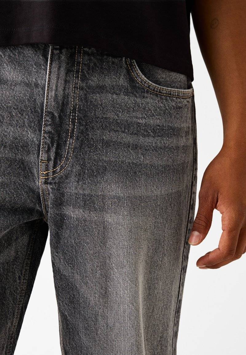 Bershka Bershka Straight leg jeans - mottled dark grey Fabrikverkauf