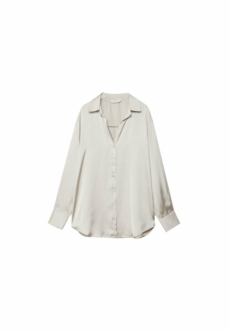 Stradivarius Stradivarius COLLARED - Button-down blouse - stone Online