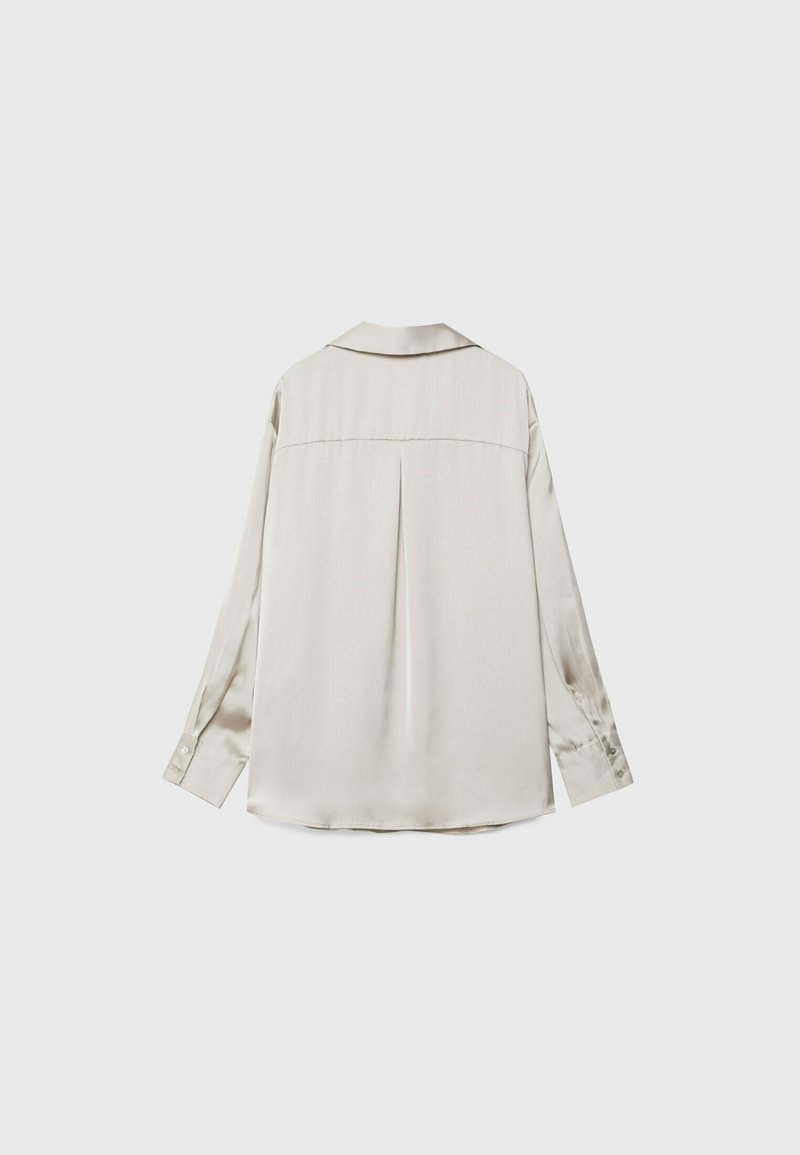 Stradivarius Stradivarius COLLARED - Button-down blouse - stone Online
