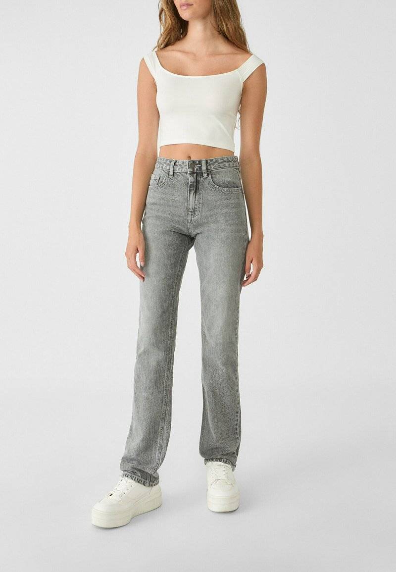 Stradivarius Stradivarius Straight leg jeans - grey denim
