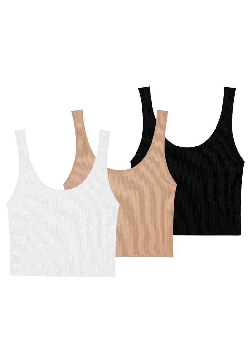 Stradivarius Stradivarius 3 PACK - Top - black Blitzverkäufe