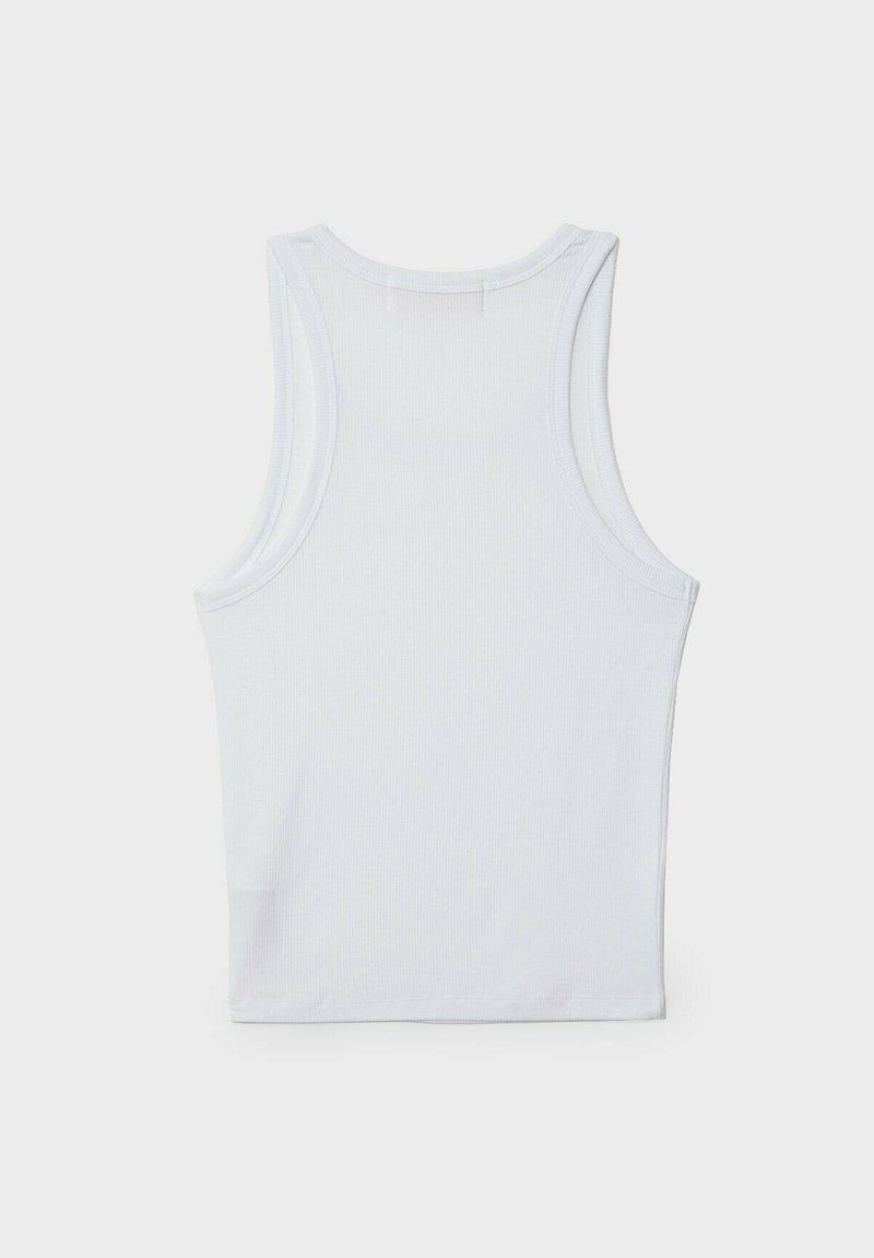 Stradivarius Stradivarius RACERBACK - Top - white denim Meist gekauft