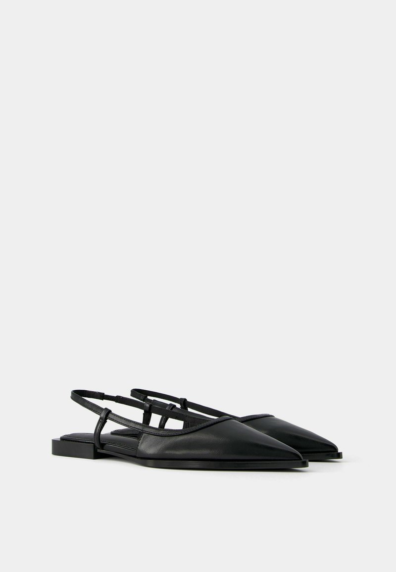 Bershka Bershka POINTED - Slingback ballet pumps - black Saisonschlussverkauf