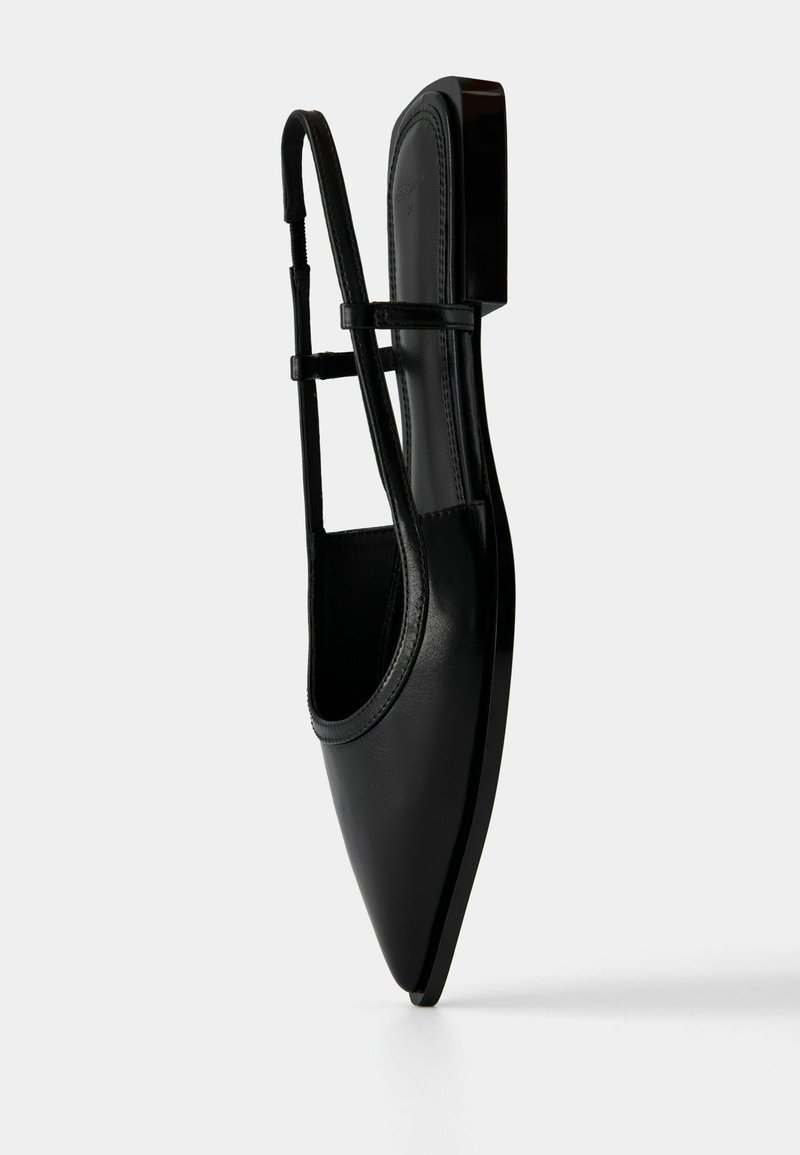 Bershka Bershka POINTED - Slingback ballet pumps - black Saisonschlussverkauf