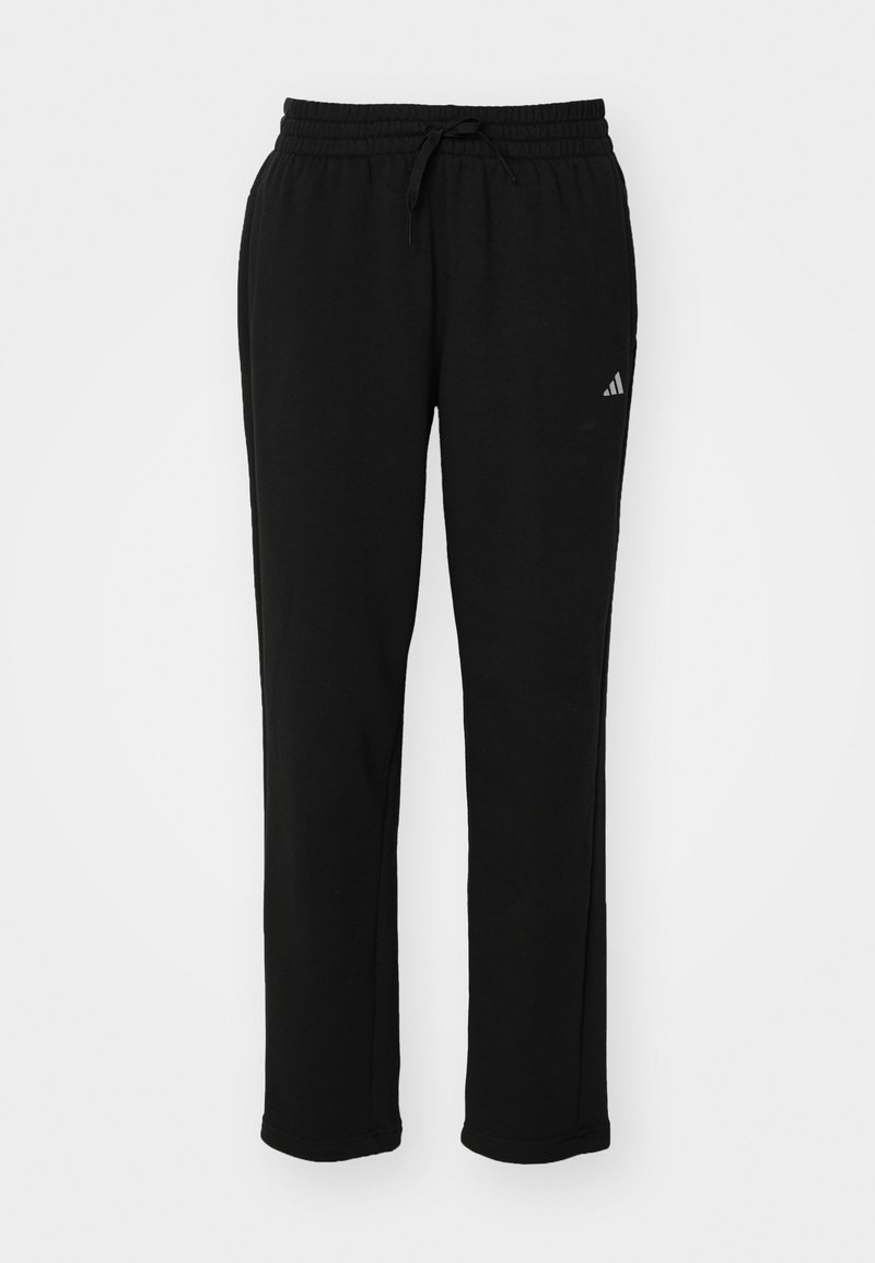 adidas Sportswear adidas Sportswear ESSENTIALS SMALL LOGO FEEL COZY OPEN HEM PANT - Tracksuit bottoms - black Räumungsverkauf