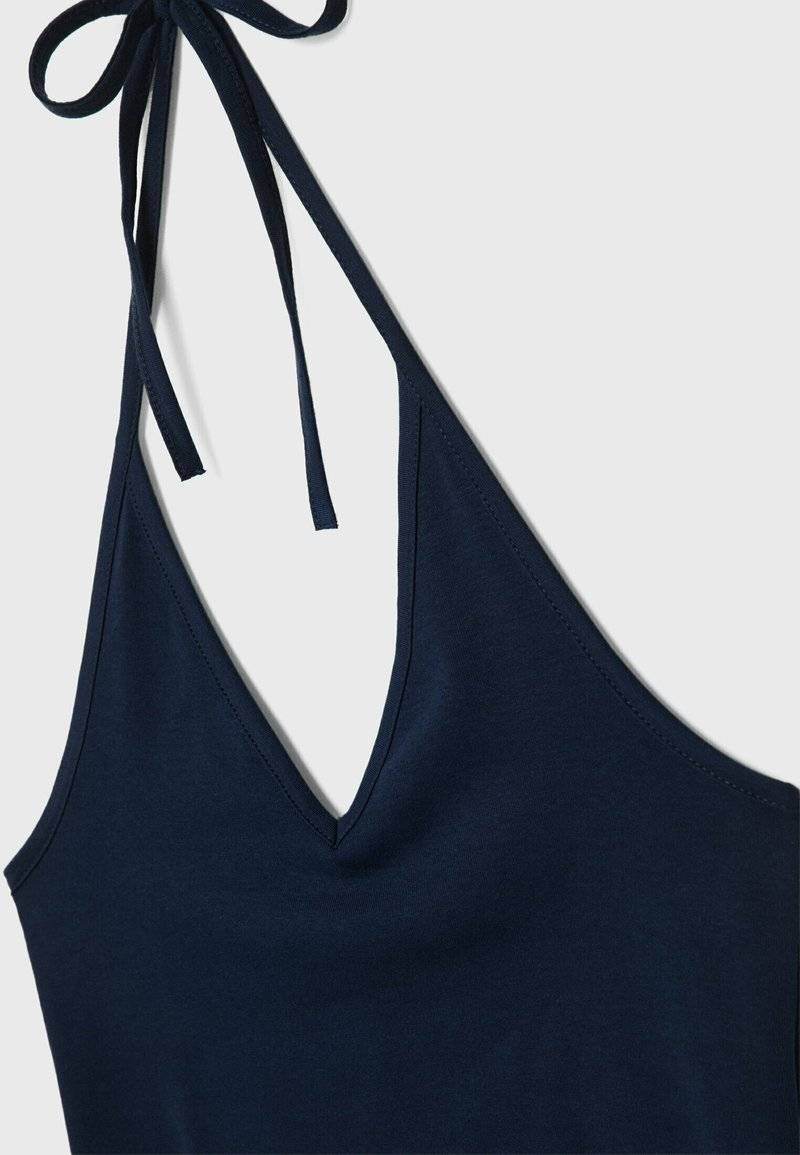 Stradivarius Stradivarius TIED HALTER - Top - dark blue Bis zu 60% Rabatt
