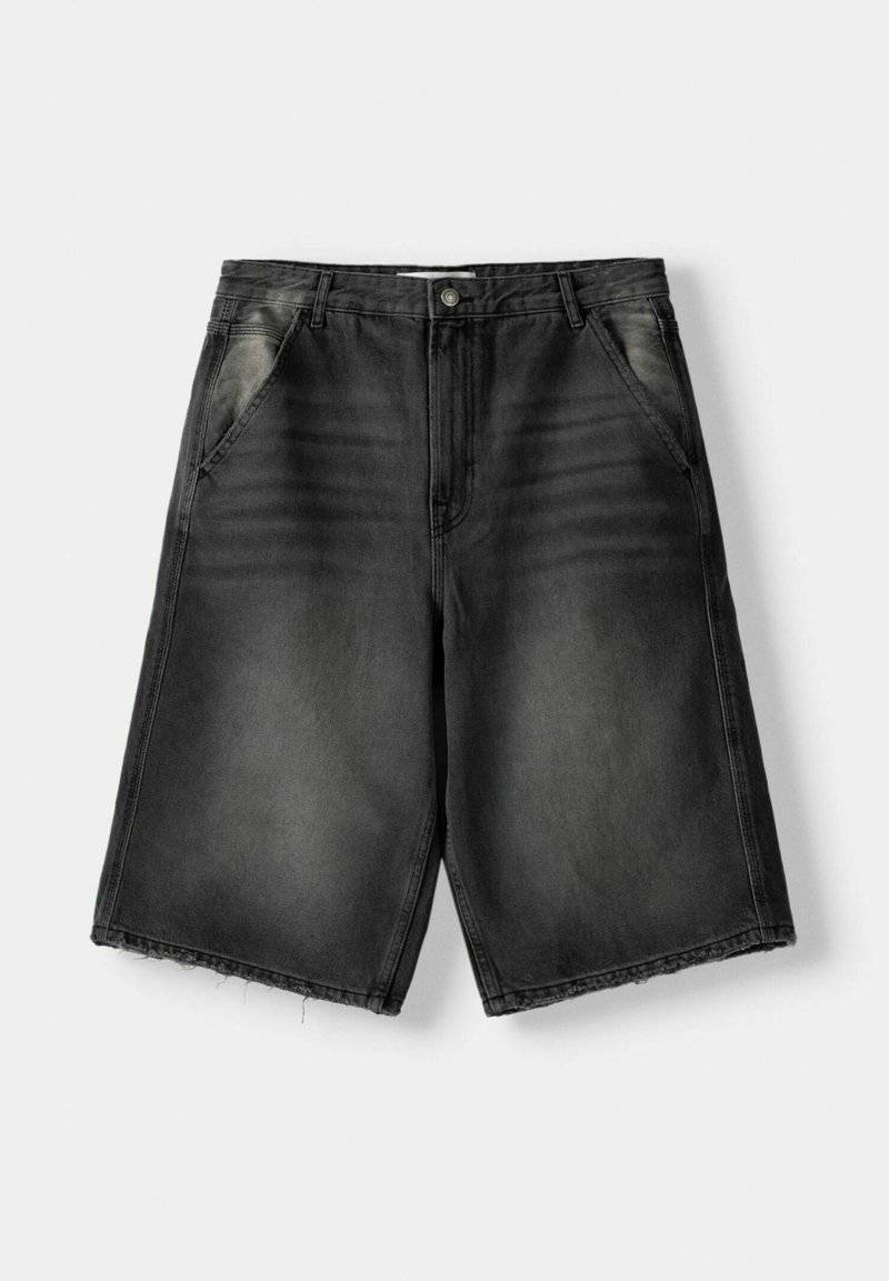 Bershka Bershka SKATER - Denim shorts - black Discount Store für neue Produkte