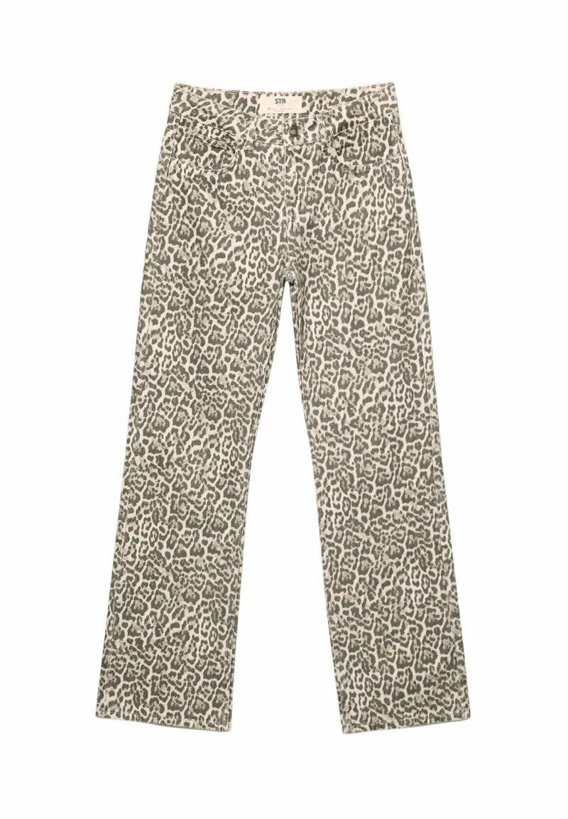 Stradivarius Stradivarius PRINTED - Straight leg jeans - camel Riesige Rabatte