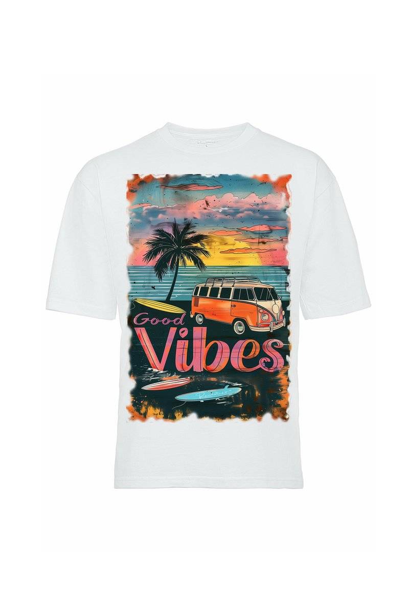 Reichstadt Reichstadt 24RSW057 SURFSIDE-VIBES - Print T-shirt - surfside vibes Clearance-Verkauf