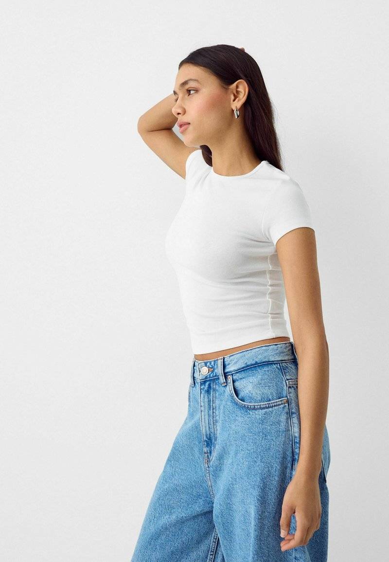 Bershka Bershka SHORT SLEEVE ROUND NECK 2 PACK - Basic T-shirt - black Begrenzt auf 3 Tage
