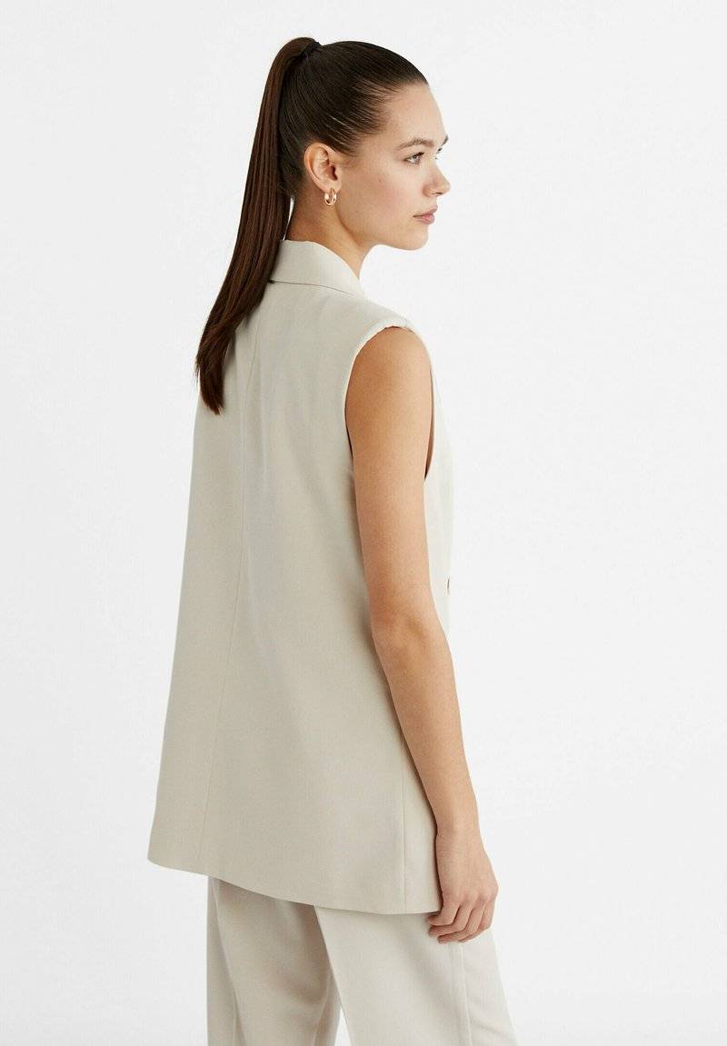 Stradivarius Stradivarius Waistcoat - white Zeitlich begrenztes Angebot